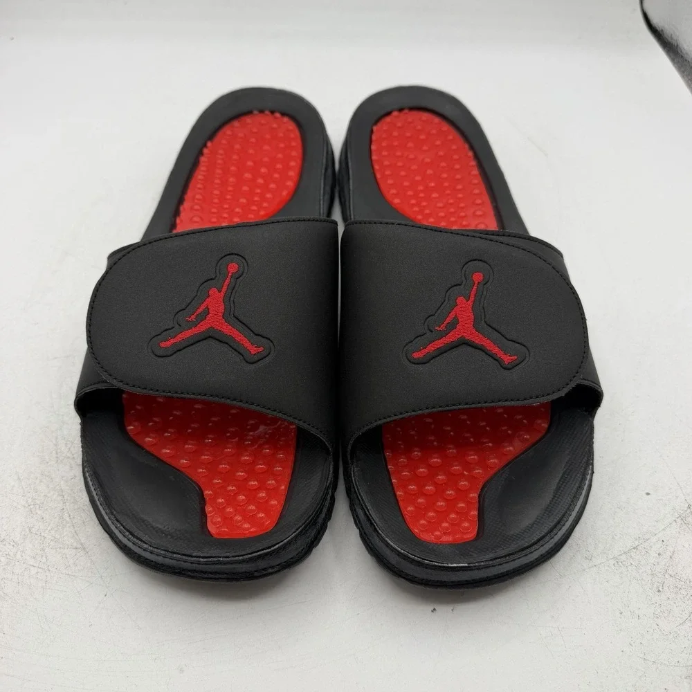 Nike Air Jordan Hydro V Retro Slide Sandals Mens Sz 11 Black/Fire Red 555501-012